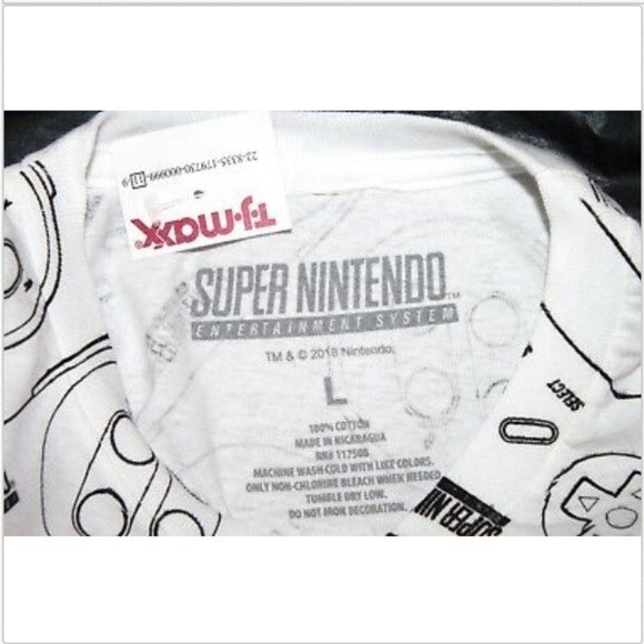 SNES Super Nintendo Mens Controllers Retro Game Tee T-Shirt Size Large