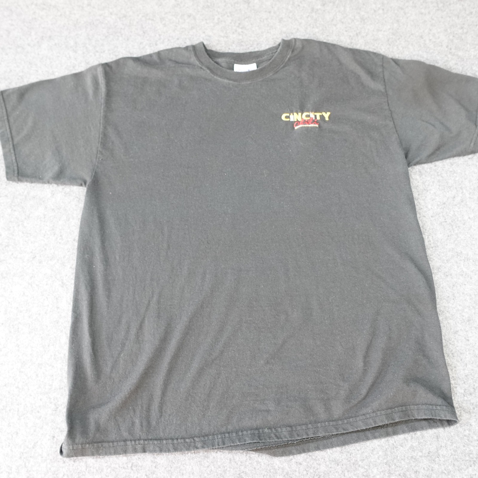 Hanes Heavyweight Cin City Chili Cincinnati T-Shirt Black Mens Large 50/50