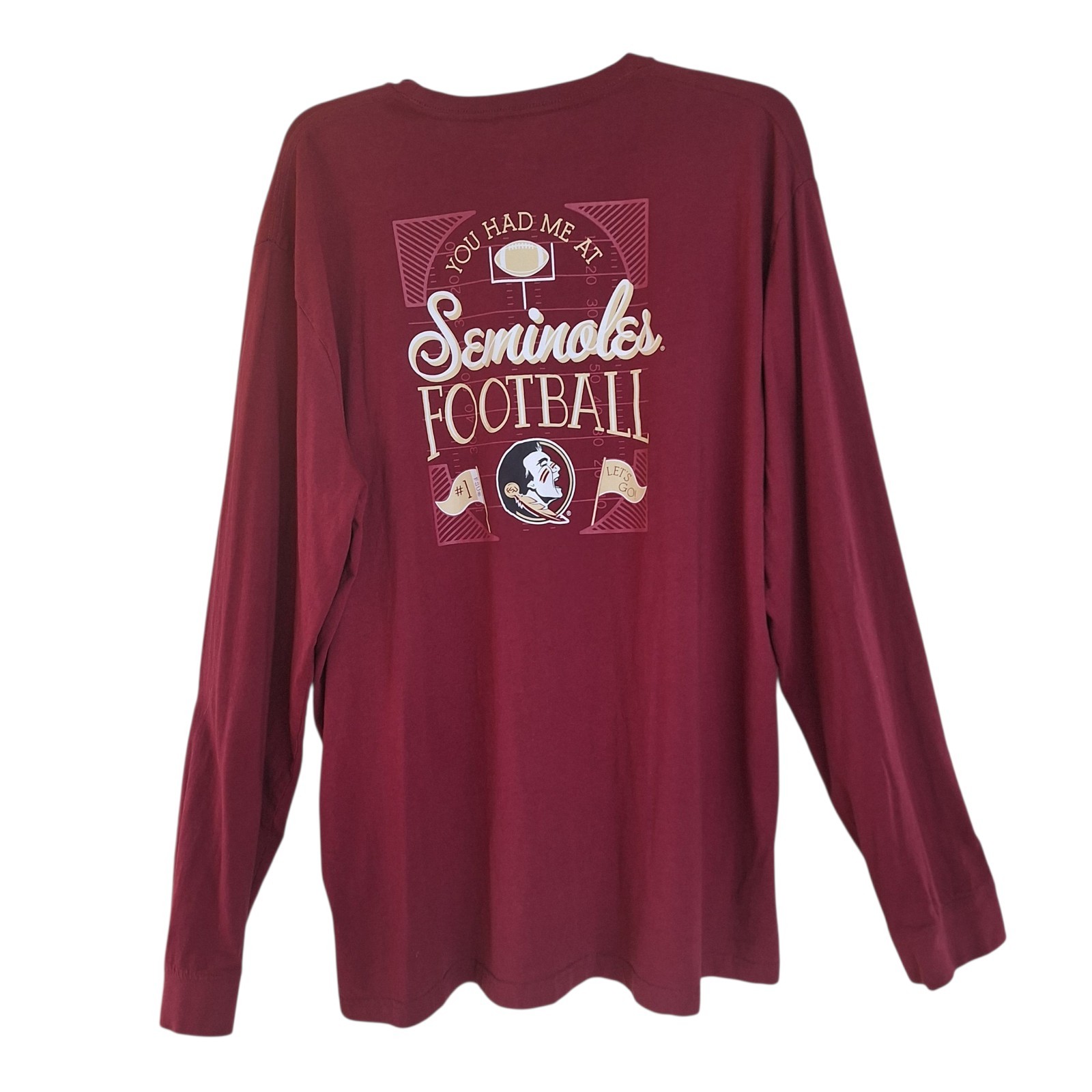 Champion Florida State Long Sleeve POCKET Tee XXL Garnet Red Seminoles T-Shirt