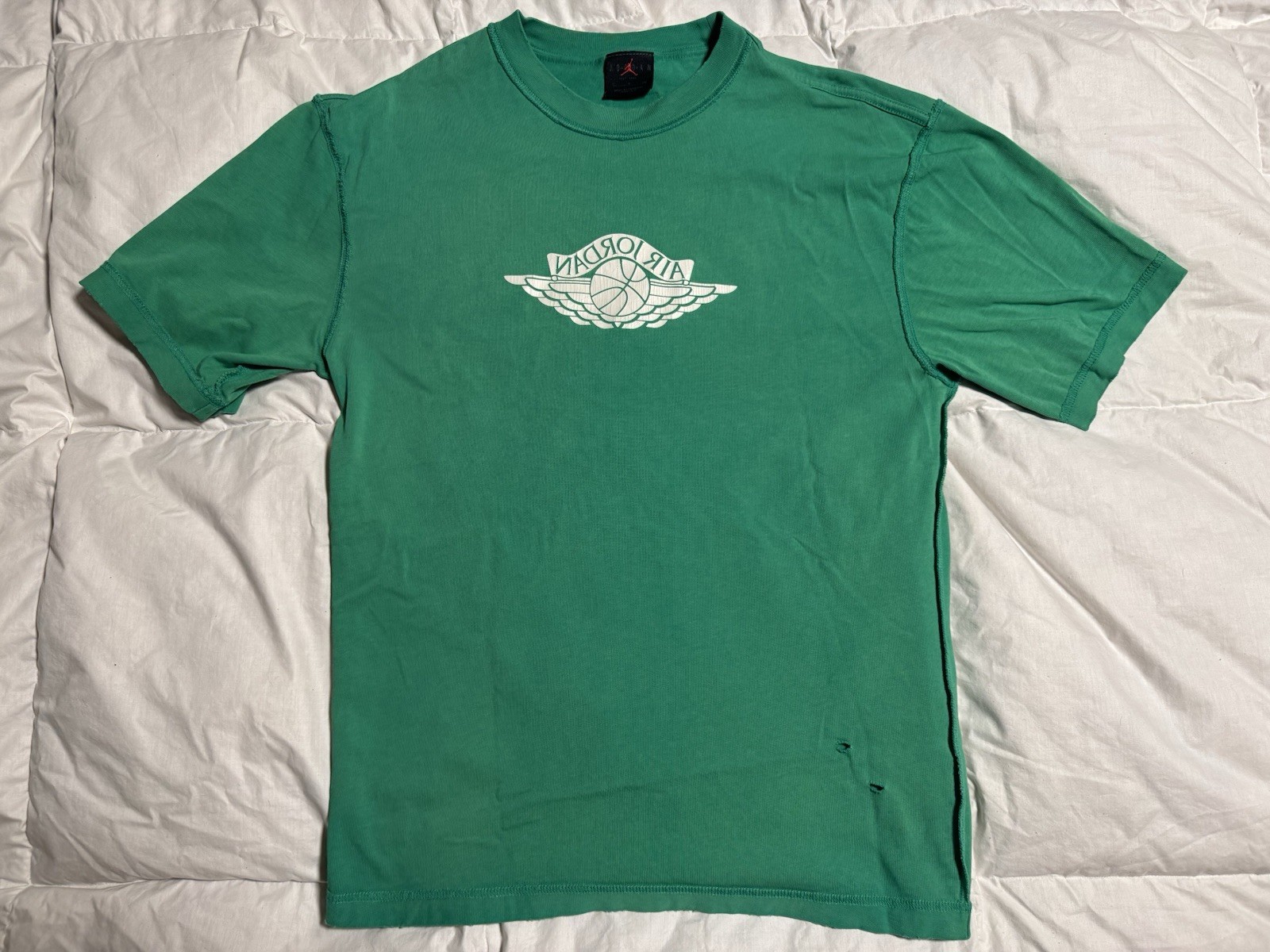 Nike Jordan Rare Air Stadium Green Distressed Shirt IB3130-324 Mens Small