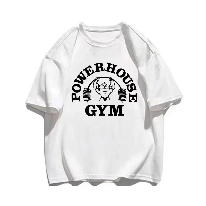 Men T-shirts Fitness Bodybuilding Cotton Shirt Oversized Rag Gym Sport Muscle.