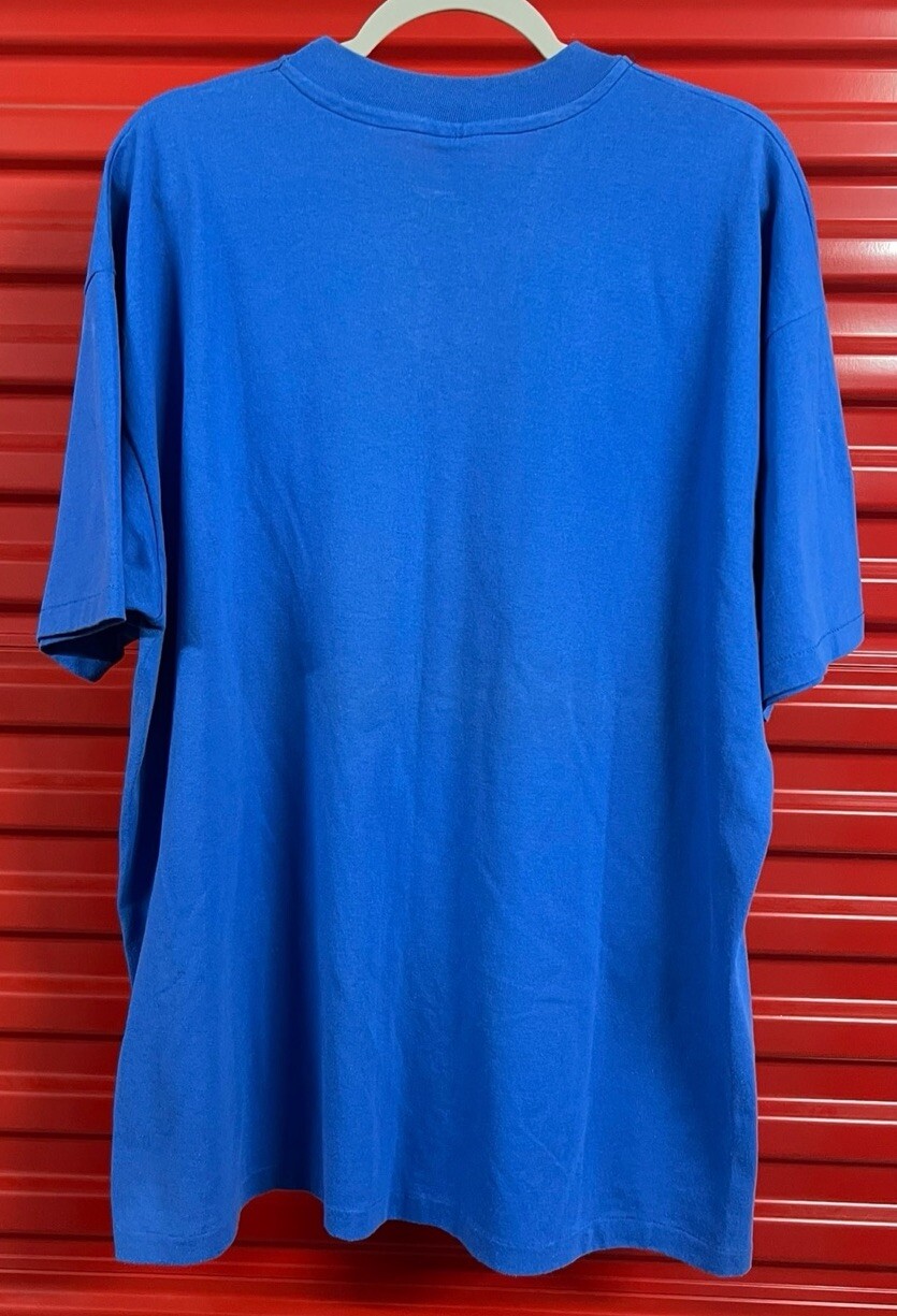 Vtg 80s Soroptimist International T Shirt Mens XXL Hanes Blue Gold Foil Graphic