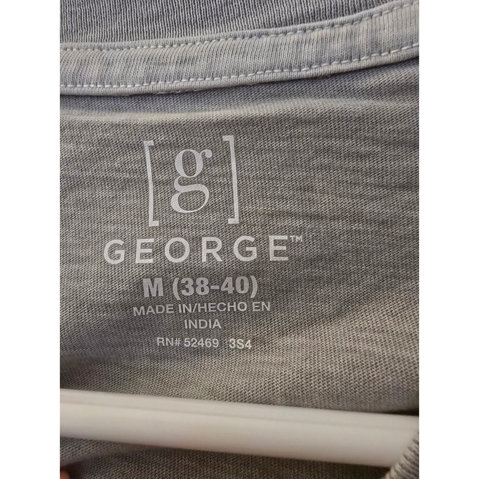 George Men Fashion Crew Tee Coastal Grey Short Sleeve Pocket T-Shirt Sz M 38-40