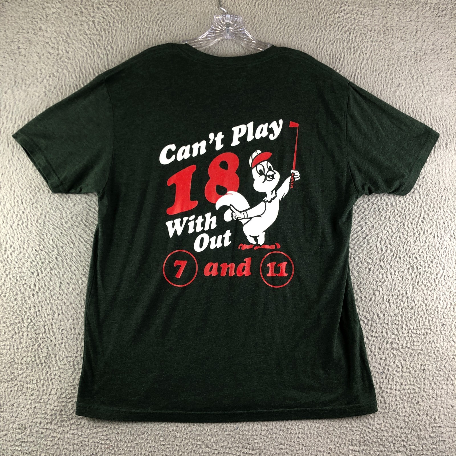 7-Eleven T-Shirt Adult XL Green Duck Golfing Graphic Short Sleeve