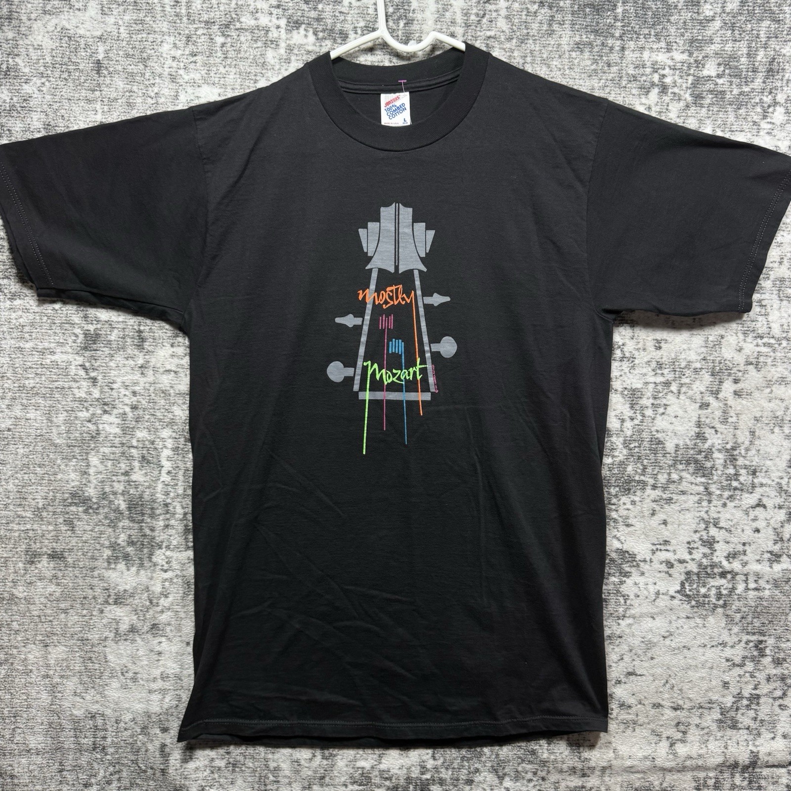 Vintage 90s Y2K Mostly Mozart Art Tee Shirt Mens Medium Unique Artist Composer