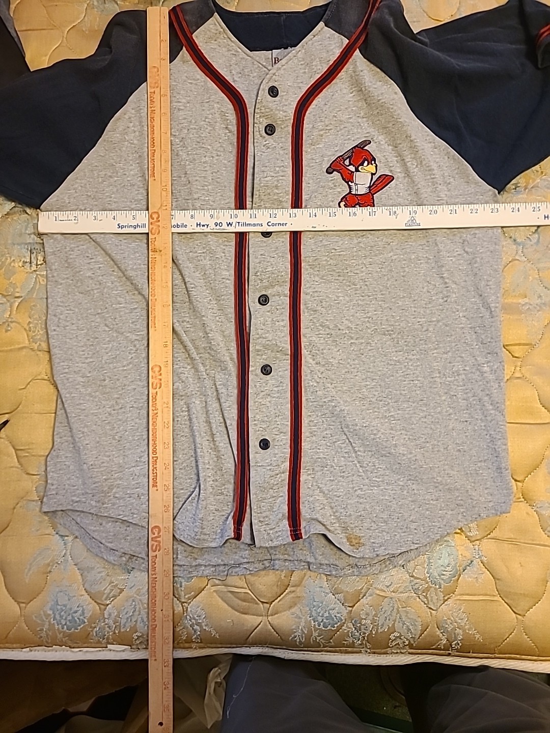Vintage Baseball Jersey Badger Sport Made USA Size XL #19 Cardinals Sluggerbird