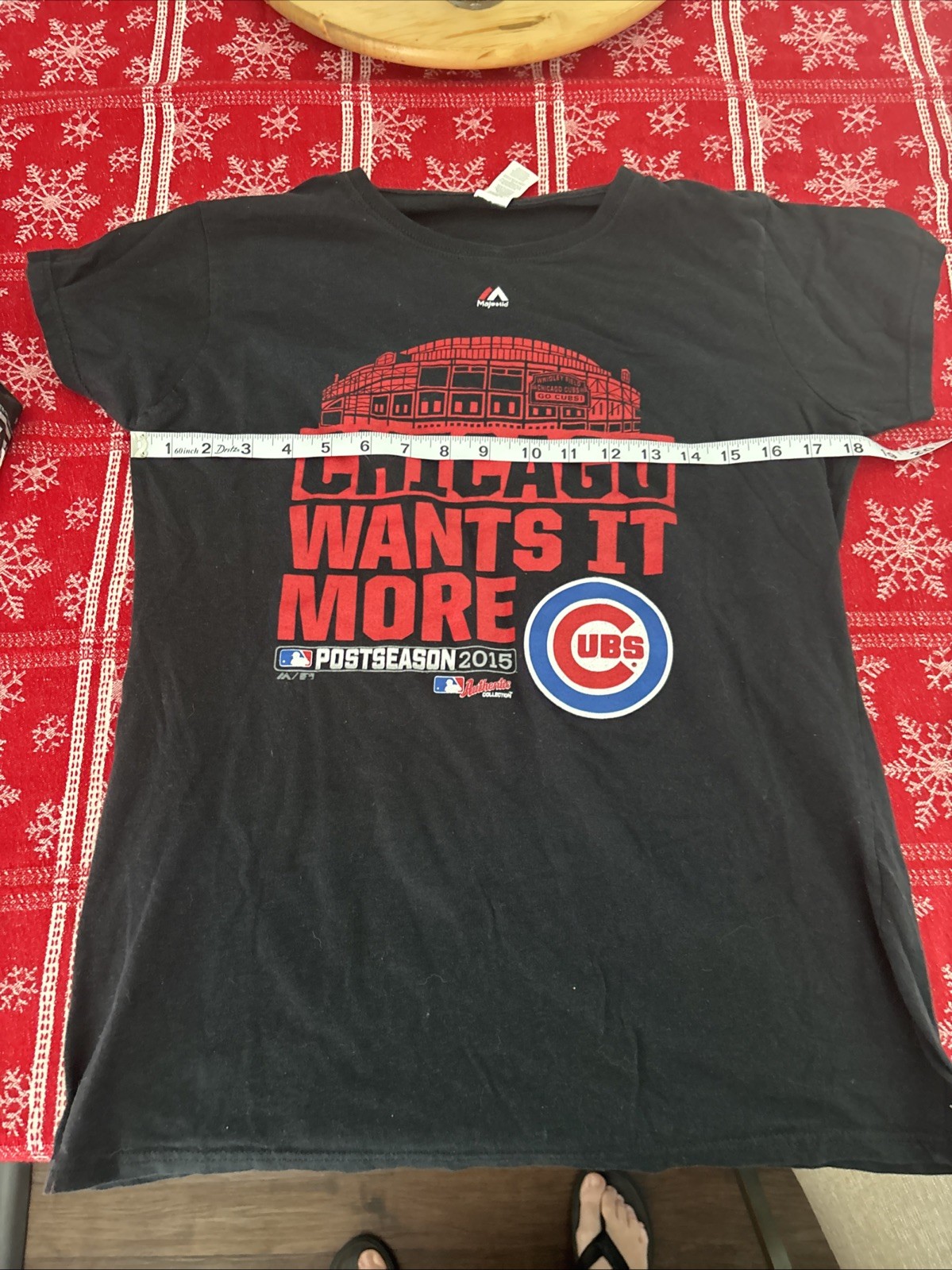 Majestic Chicago Cubs 2015 Post Season « Chicago Wants It More » Men&rsquo;s XL Black
