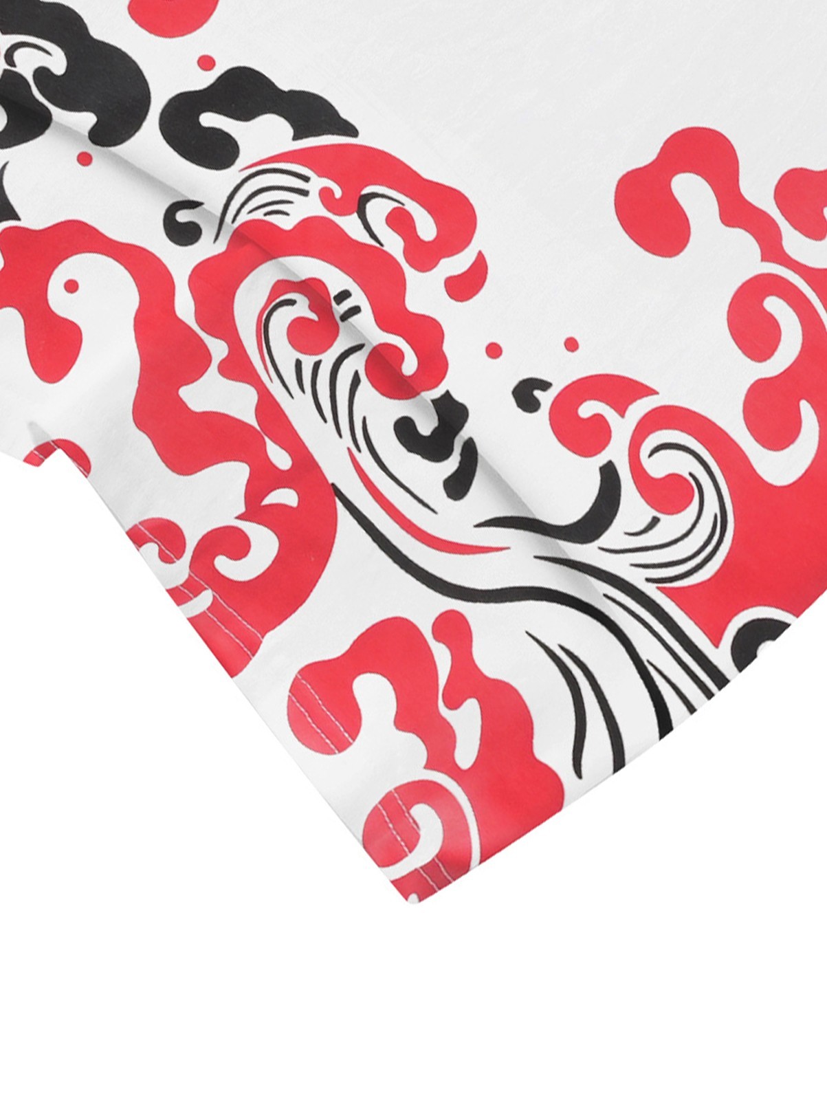 Niepce Red Demon Embroidered Tee Japanese Streetwear T-Shirt for Men
