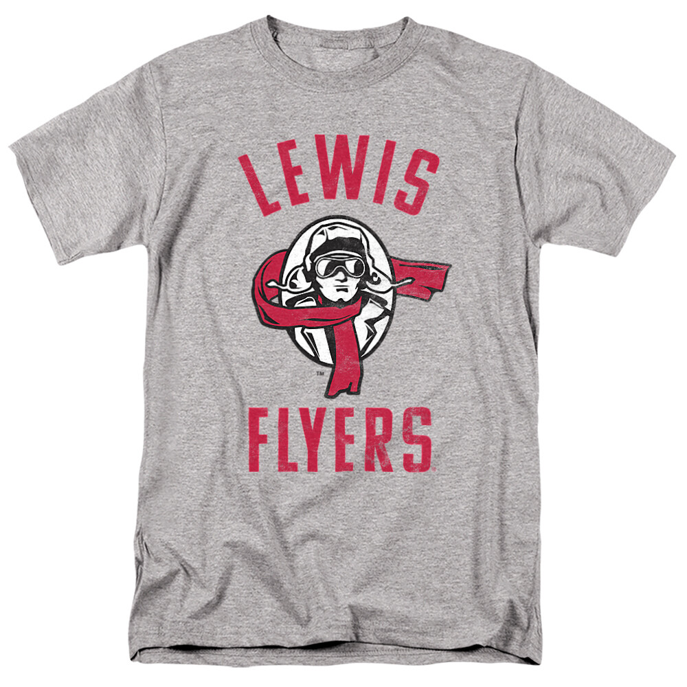Lewis University Adult T-Shirt Flyers Logo, Athletic Heather, S-5XL
