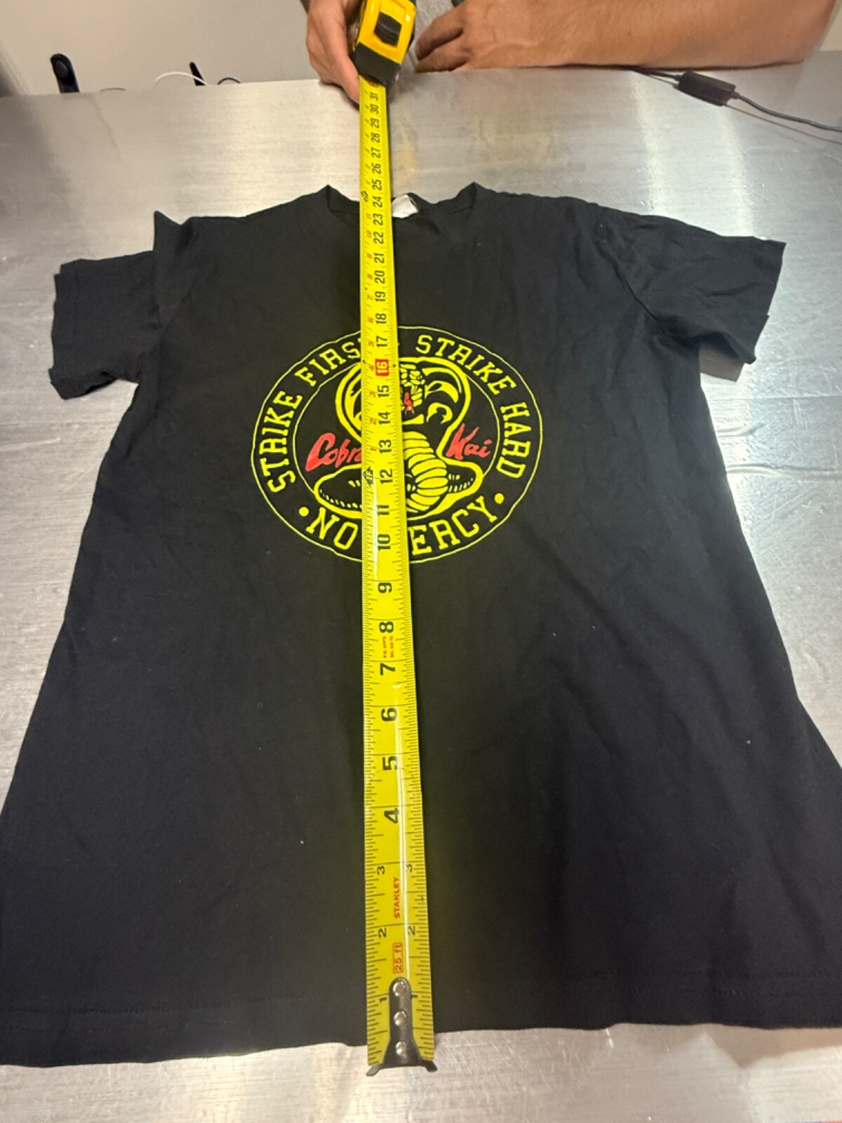 Cobra Kai Strike First-Strike Hard-No Mercy (Karate Kid) Large T Shirt