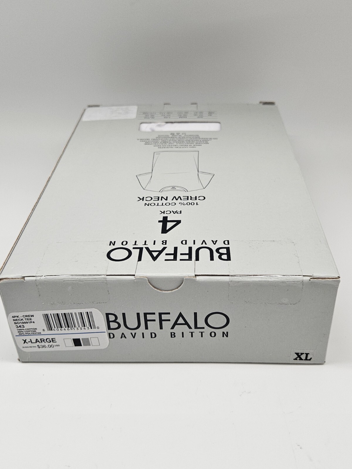 BUFFALO D BITTON 4 PK Men M L XL Cotton Crew Neck Logo T Shirt Black Gray White