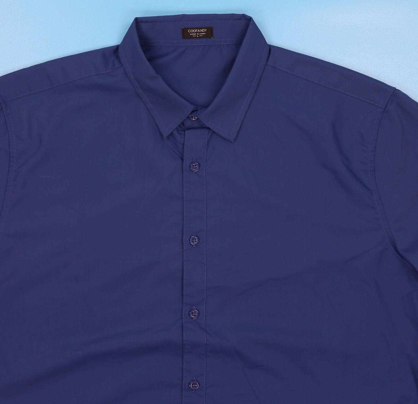 COOFANDY Men&rsquo;s Shirt Long Sleeve. Blue. Size Large.