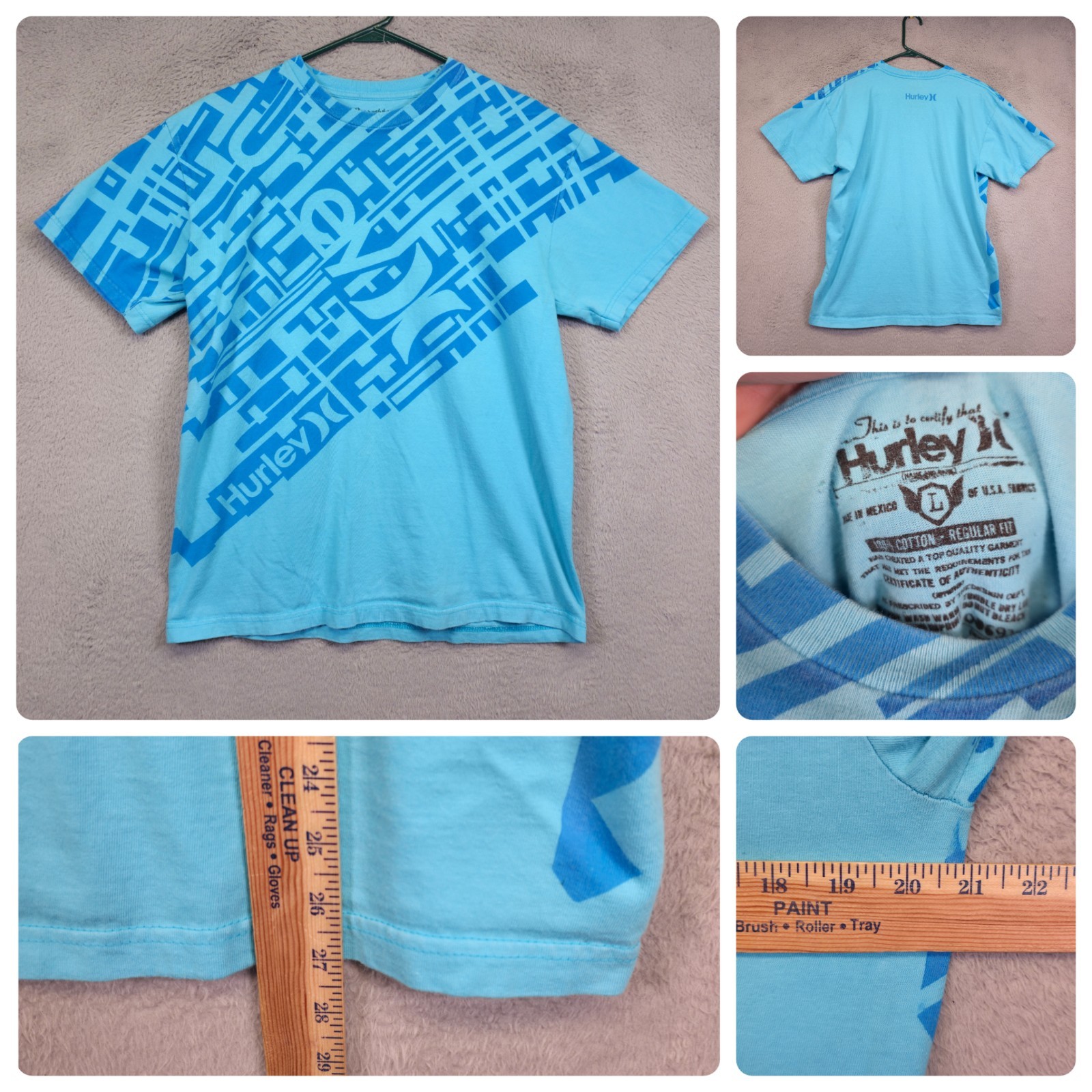 Y2K Hurley Shirt Lot of 2 Mens L Pink Blue Freedom of Choice Graphics Print Tee