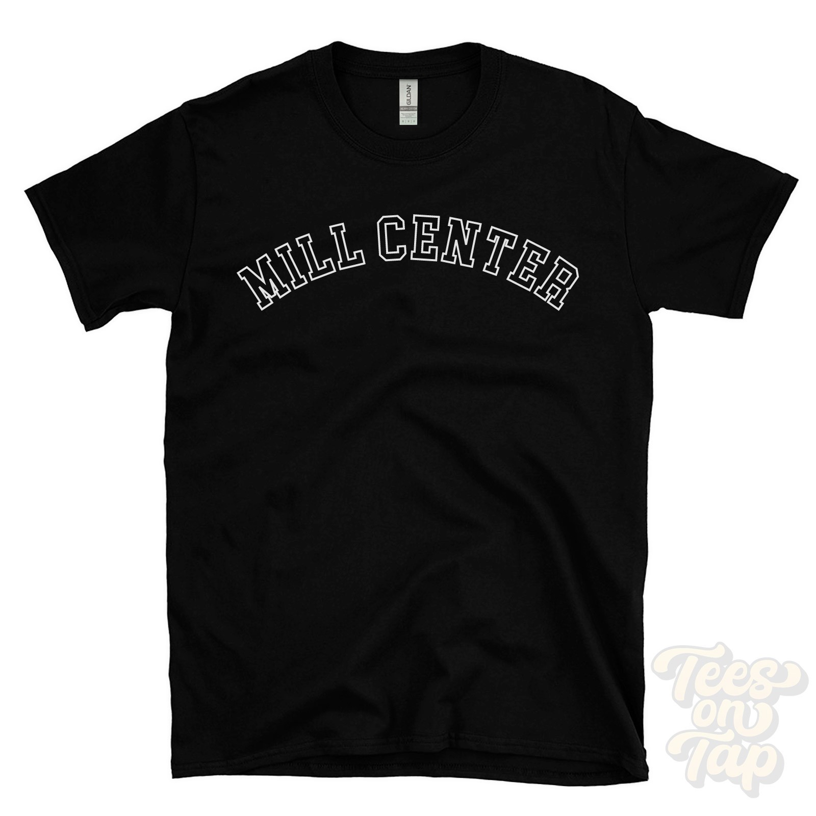 MILL CENTER T-SHIRT RETRO VARSITY STYLE wisconsin brown