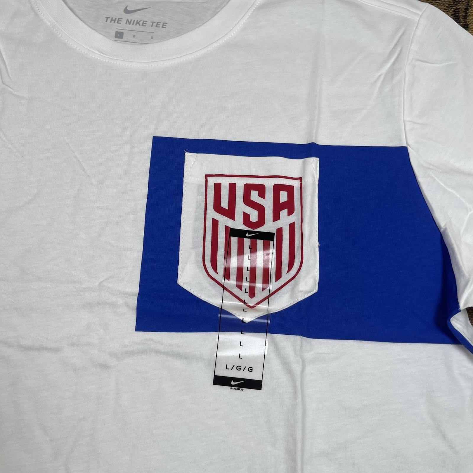 Nike Team USA Men&rsquo;s National Soccer Team White Pocket T-Shirt Size Large New