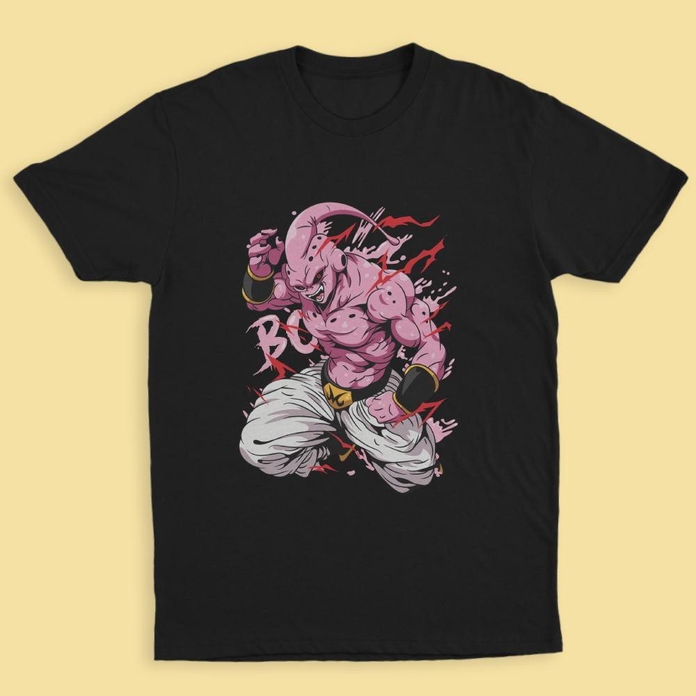 Majin Buu DBZ Dragon Ball Z T-Shirt Anime Graphic Tee Unisex Black Cotton S-5XL