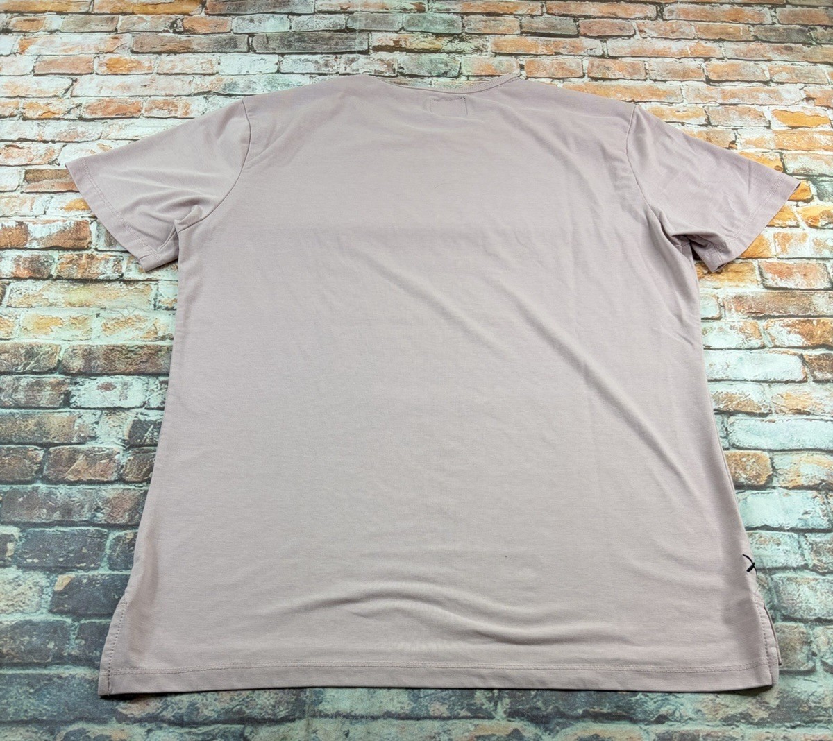 Cuts Clothing Split-Hem Shirt Mens L Crewneck Solid Casual Tee Top
