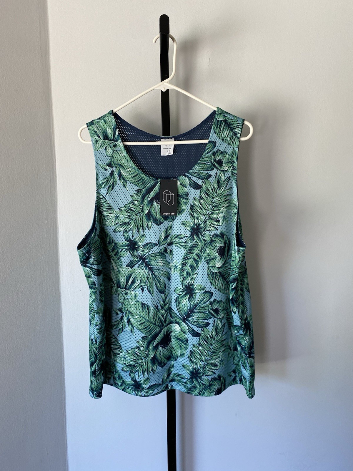 Original Use Men’s Mesh Birds Of Paradise Floral Tank Top Size Large