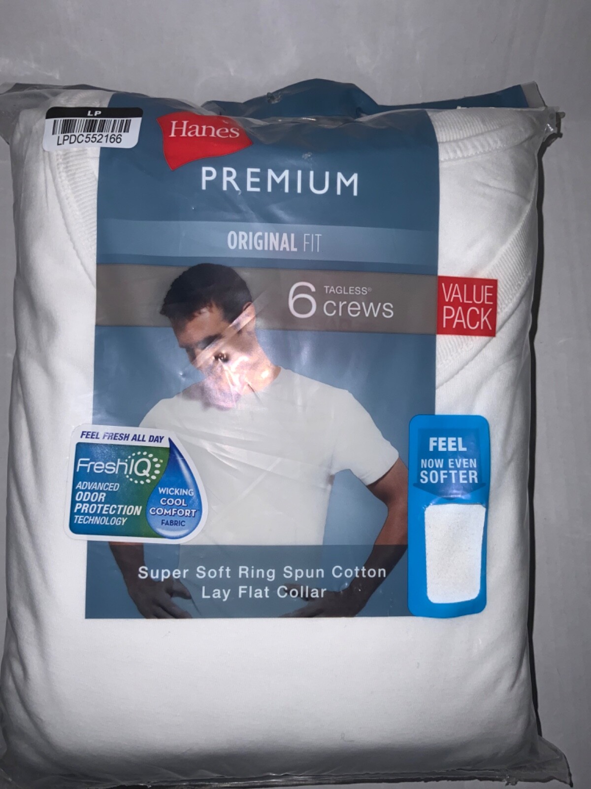 Hanes Premium Original Fit Crewneck T-shirts WHITE S M L XL Fresh IQ LAY FLAT