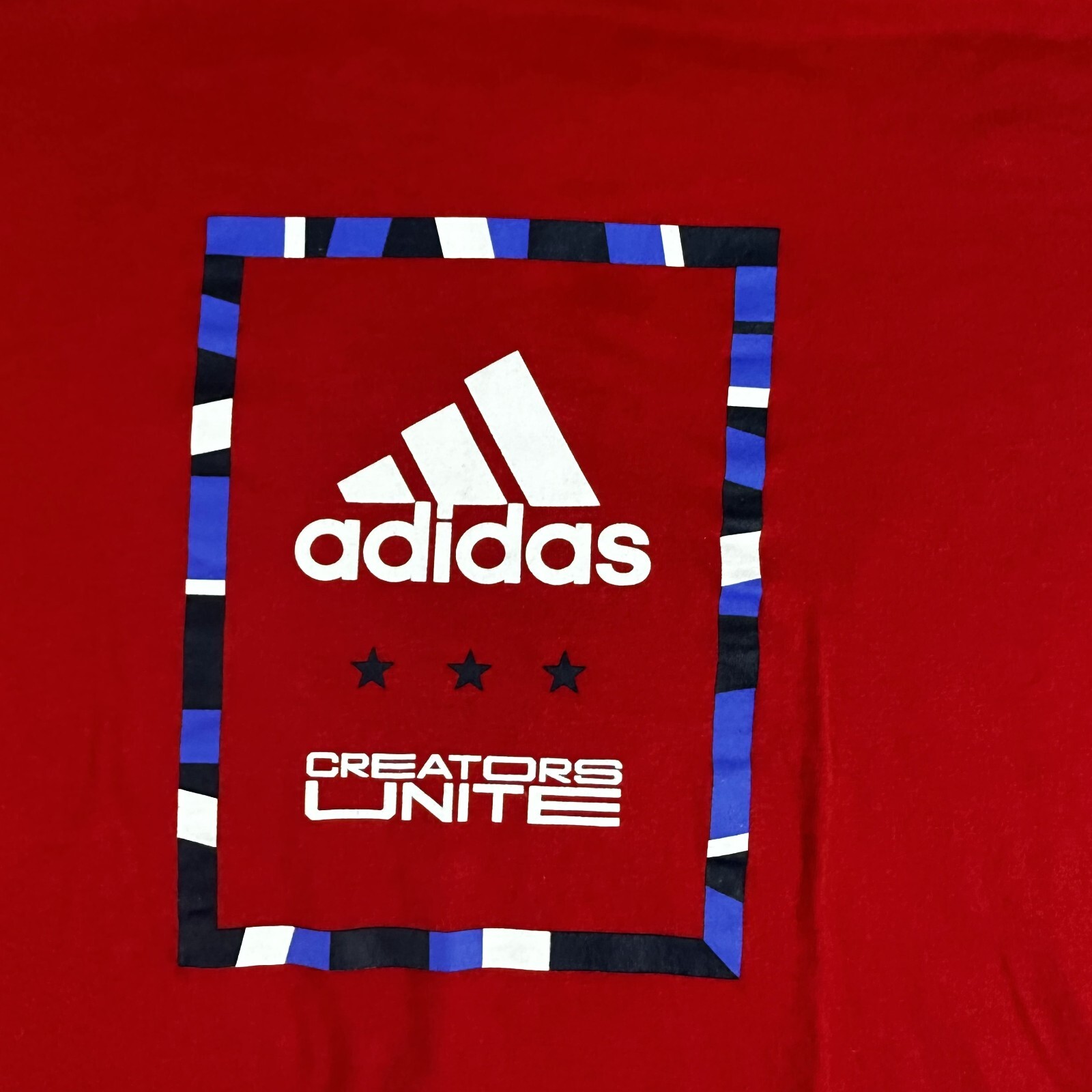 Adidas Shirt Men&rsquo;s Medium Red Creators Unite Cotton Pullover Crew Neck Tee