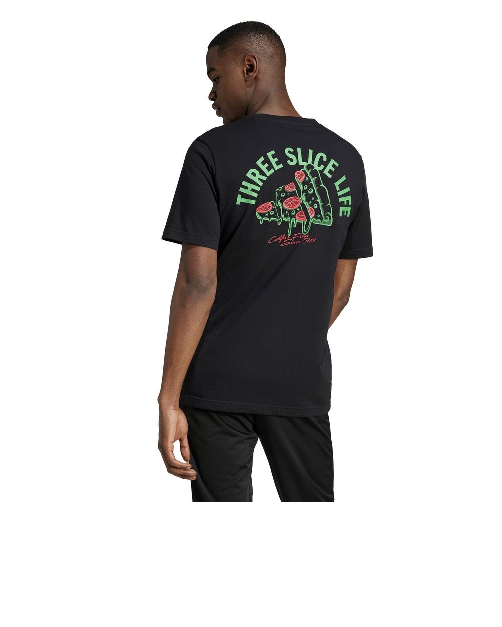 Adidas Black Lounge Pizza Graphic Unisex Jersey T-Shirt