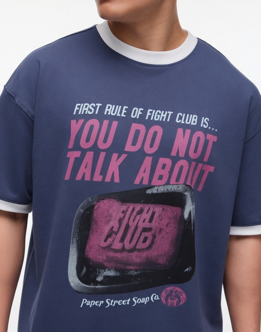 Fight Club Oversized T-Shirt for Men First Rule of Fight Club Premium Cotton Tee