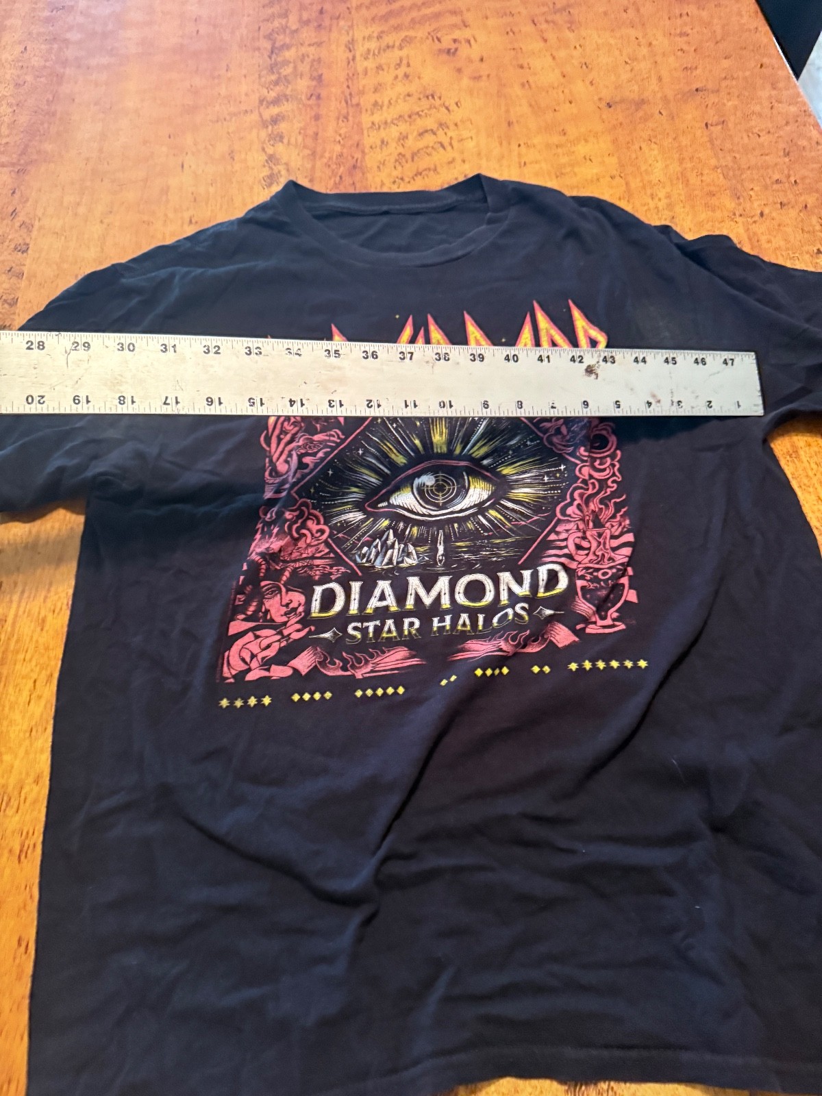 Def Leppard Shirt Mens M Black Diamond Star Halos Tour 2022 Graphic Concert A11