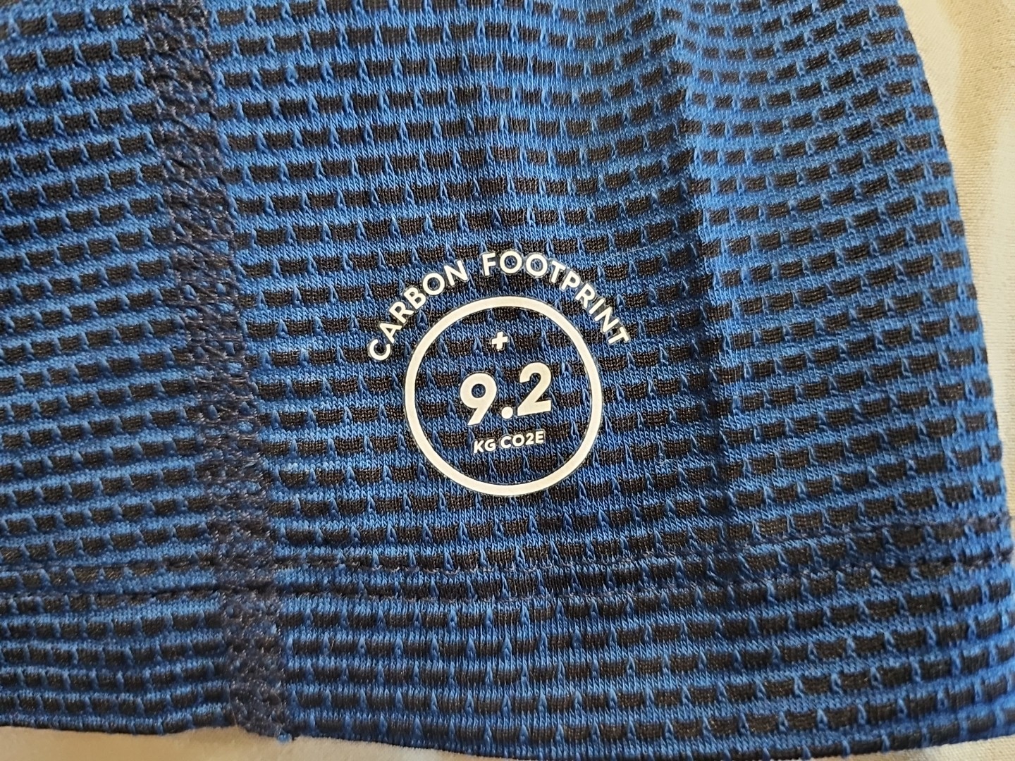 Allbirds Royal Navy Blue Carbon Footprint + 9.2 Seersucker Athletic Shirt SZ S