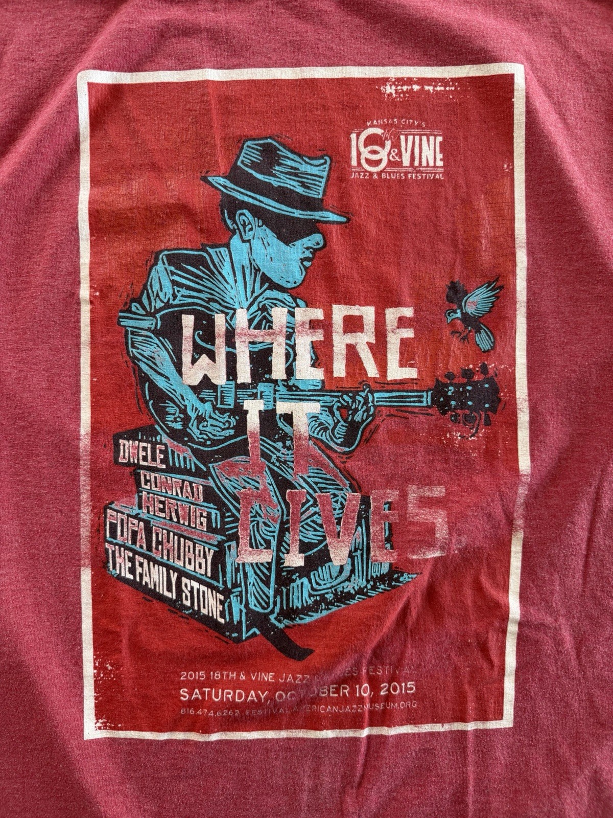 2015 Kansas City 18th & Vine Jazz & Blues Festival T Shirt Sz M
