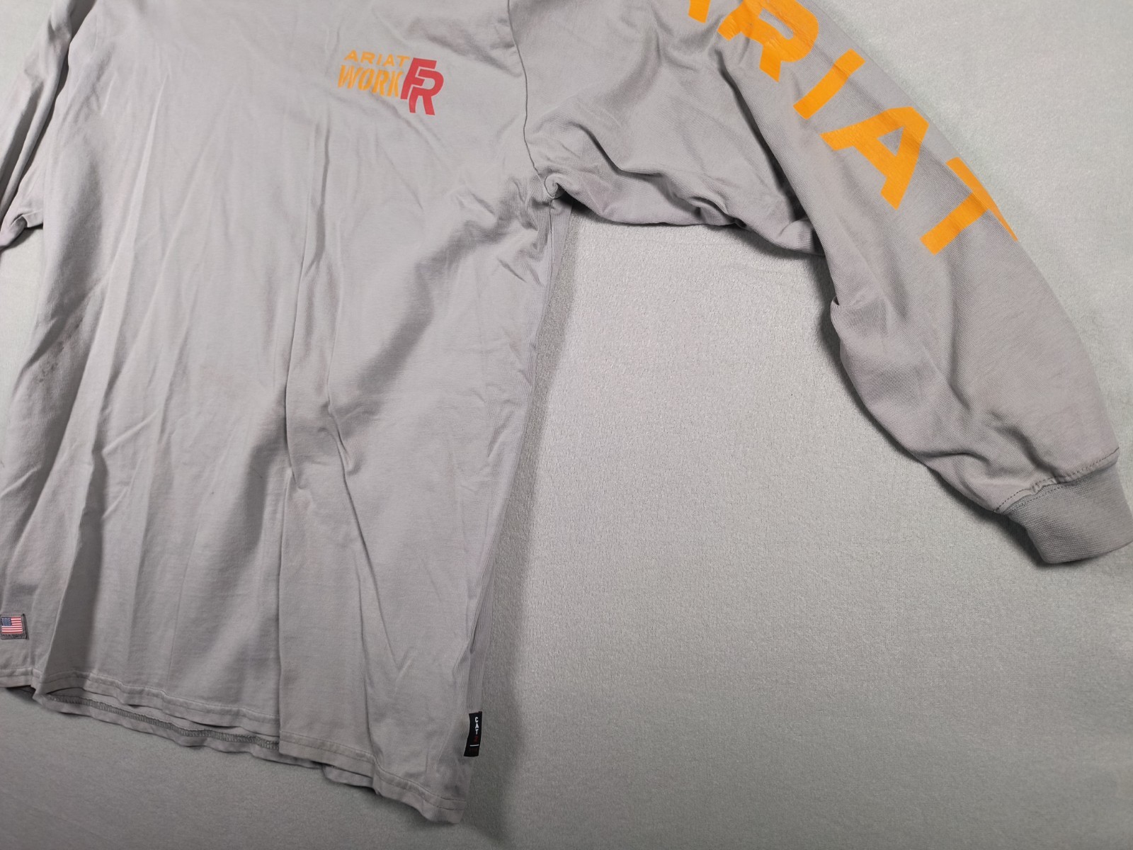 Lot 4 Ariat Work FR Flame Resistant Crew Shirt Mens L Gray Tan CAT 2 NFPA 2112