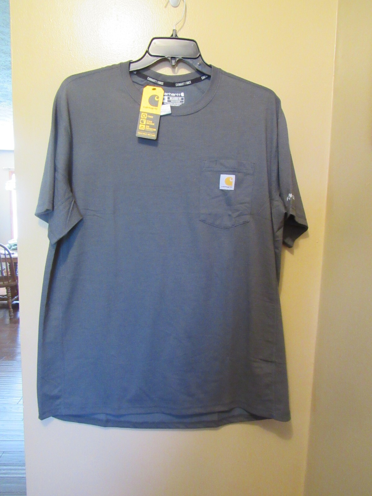 NWT MEN&rsquo;S 2X-LARGE 2XL RELAXED FIT SS CARHARTT FORCE UPF 25 POCKET T-SHIRT