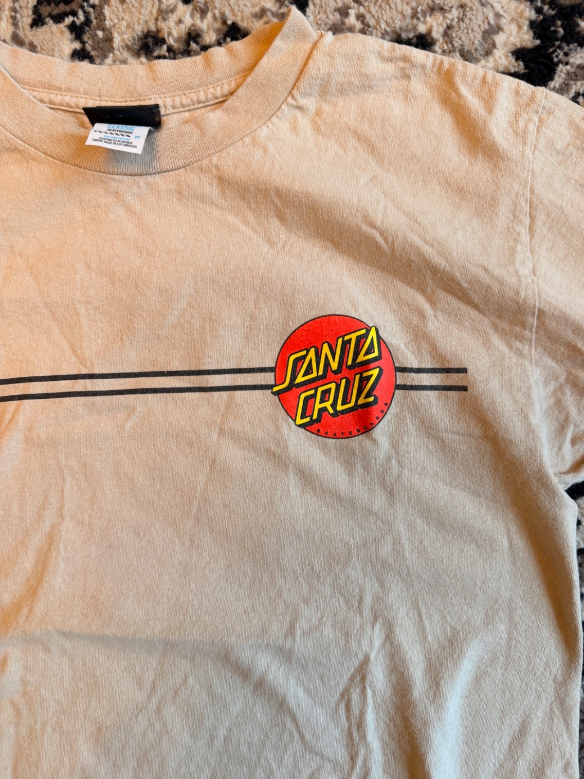 Lot of 3 Santa Cruz Skateboards Men&rsquo;s T-Shirts Size M Grey Blue Tan Classic Dot