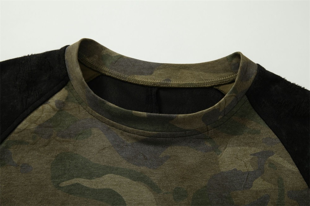Men&rsquo;s Restarall Camo Layered Long Sleeve T-Shirt Streetwear Y2K Oversized M-XXL