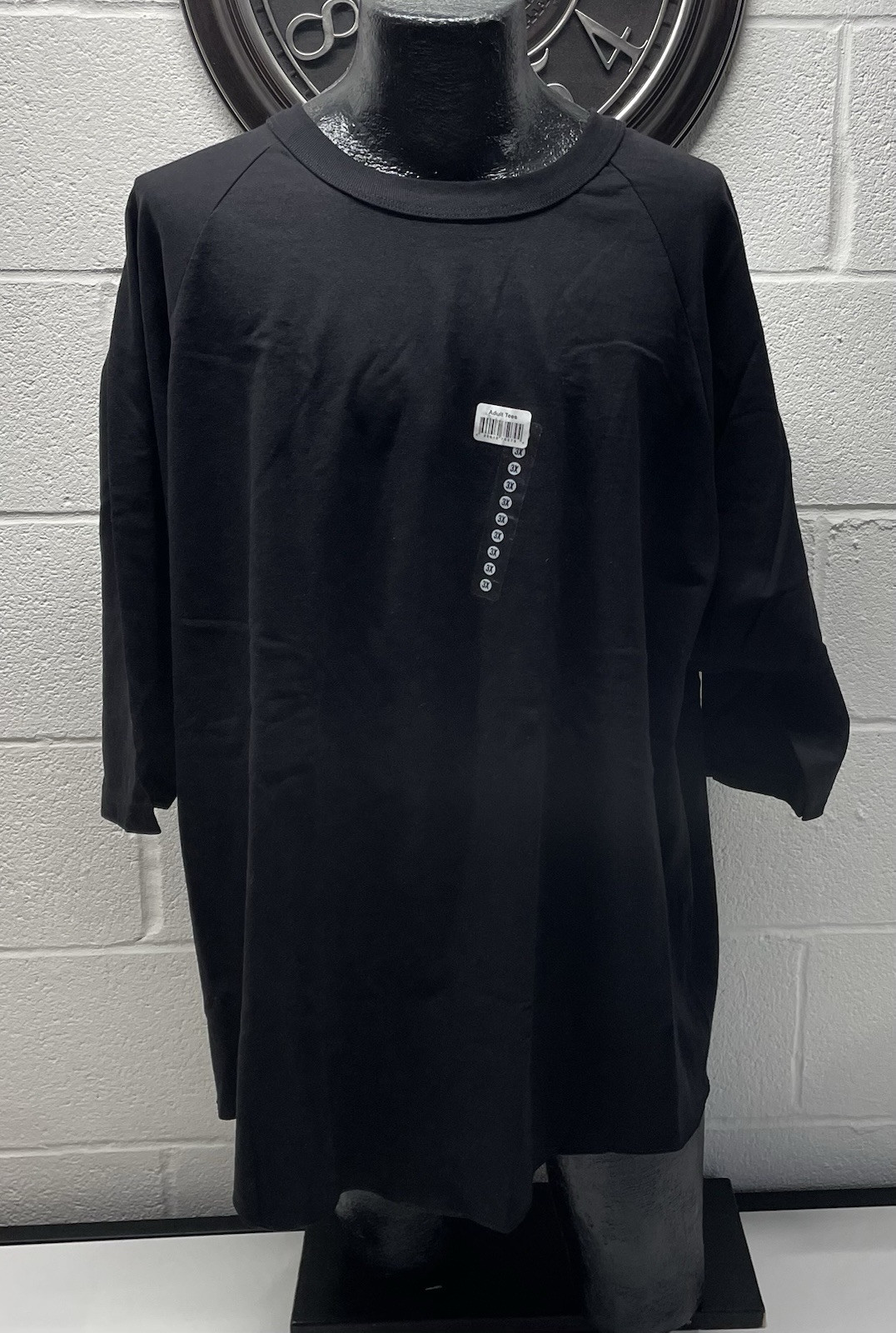NWT Men&rsquo;s Hipster T-Shirt ALSTYLE Solid BLACK Long Length Curved Hem Tee 3XL