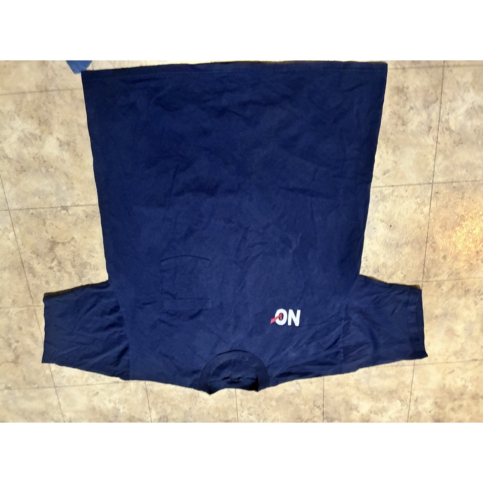 Vintage Political “NO” Checkmark Navy Pocket Tee No Tag 23.5” Chest