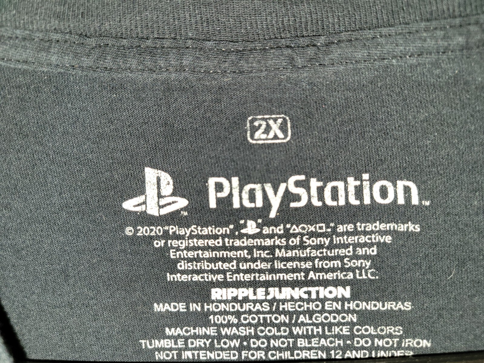 ADULT PLAYSTATION T SHIRT VIDEO GAME CONTROLLER BUTTON DESIGN LOGO SIZE XXL 2X