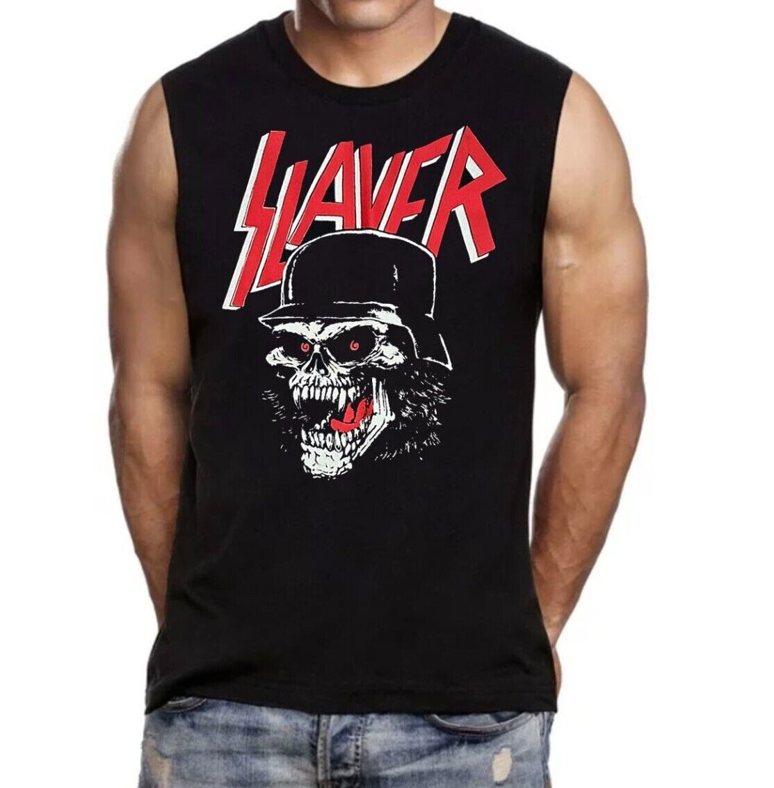 Slayer C Thrash Metal Men&rsquo;s Muscle Shirt (Multiple Variations)