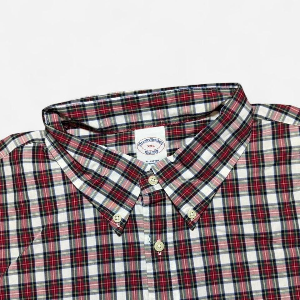 Brooks Brothers Tartan Plaid Red/Green Mens Button Up Shirt All Cotton Size XXL