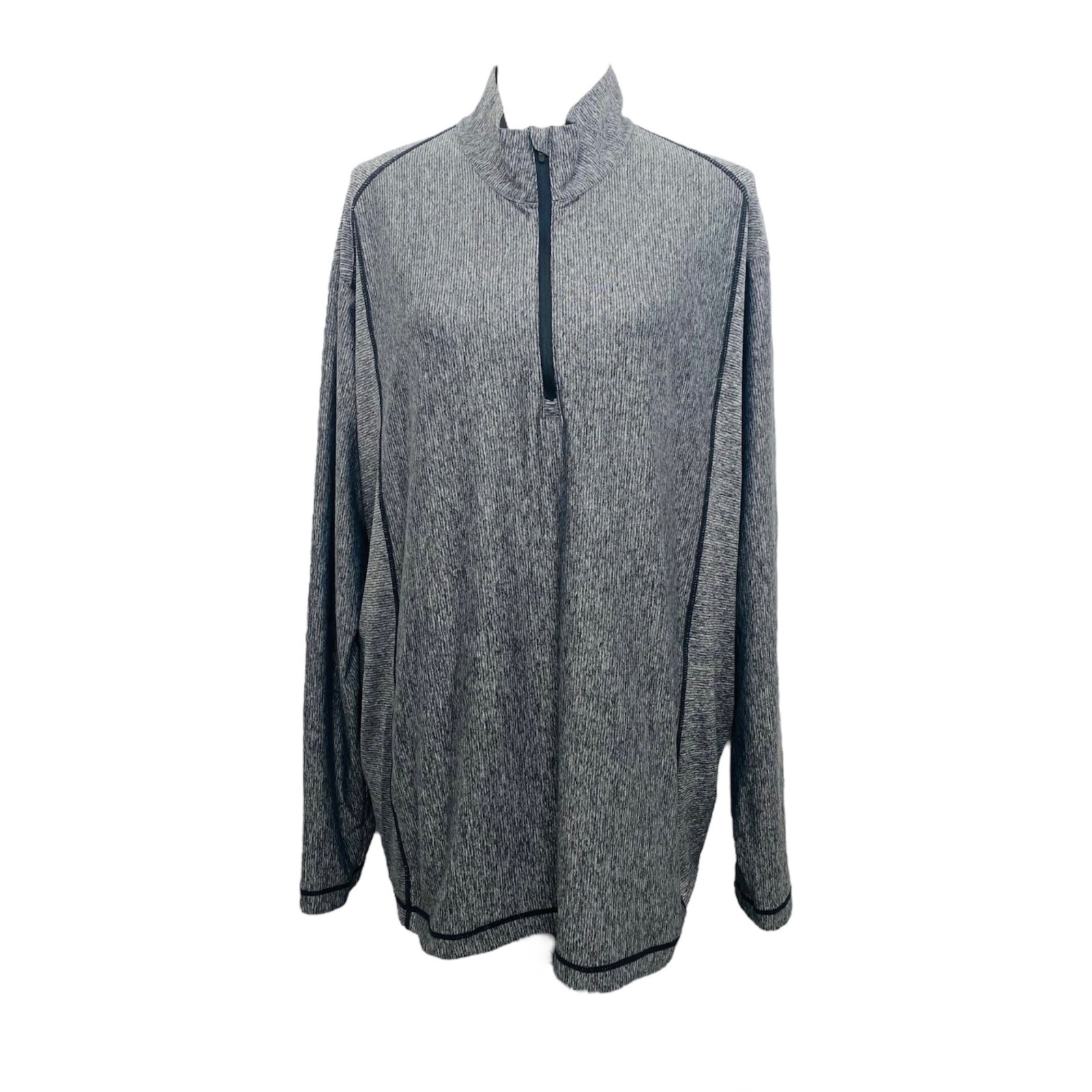 Antigua Mens XXL Shirt Grey Half Zip Long Sleeve High Neck Athletic