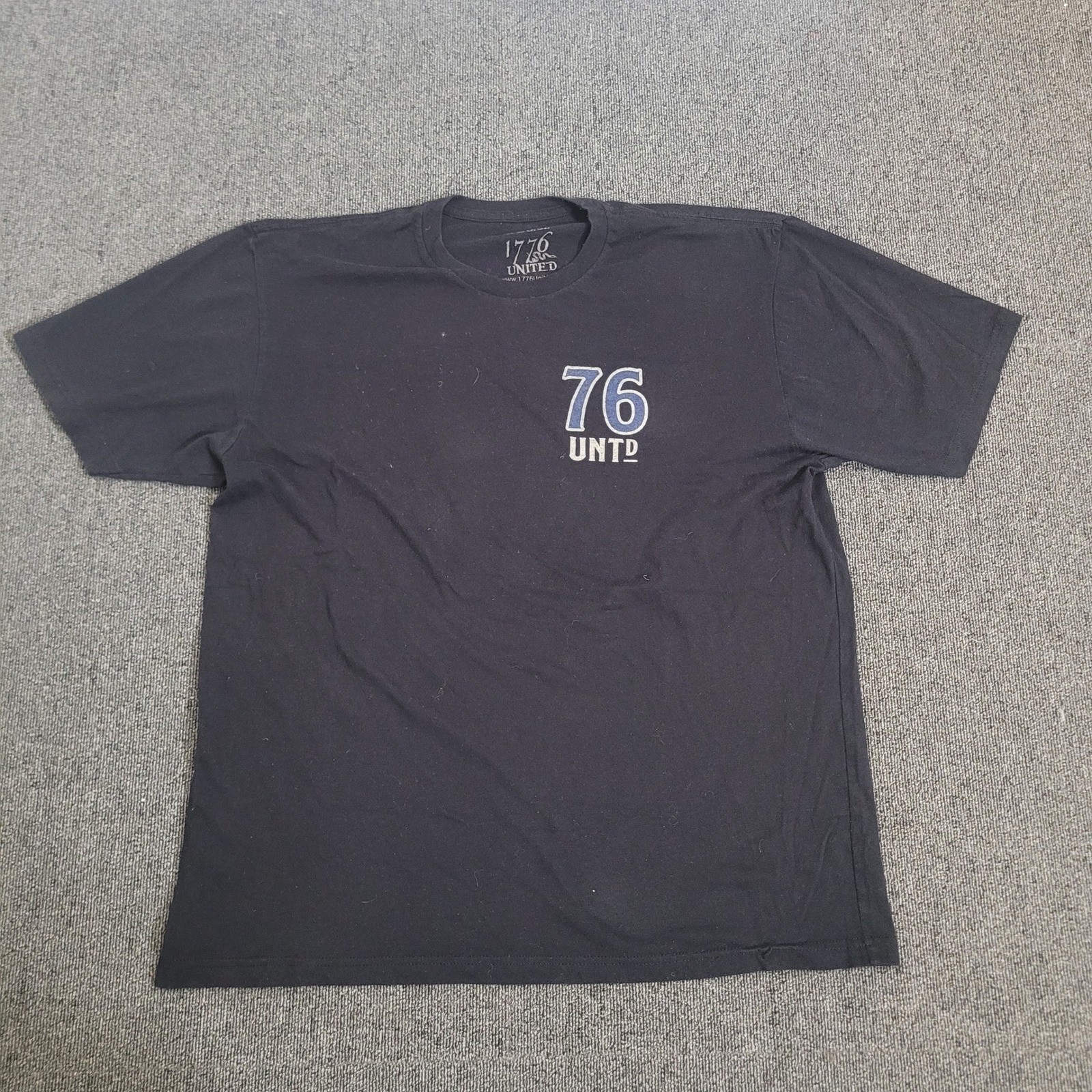 1776 United XL Graphic T-Shirt Mens Black Rebellion to Tyrants Skull Patriotic
