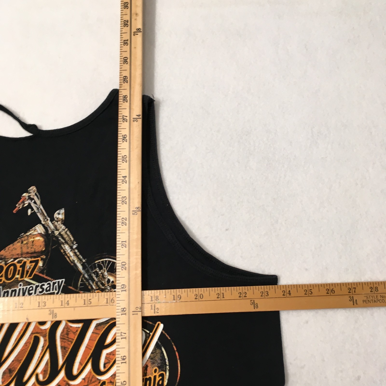 MOTORCYCLE RALLY HOLLISTER TANK Double Sided 70TH Mens XXL 2XL distress strap