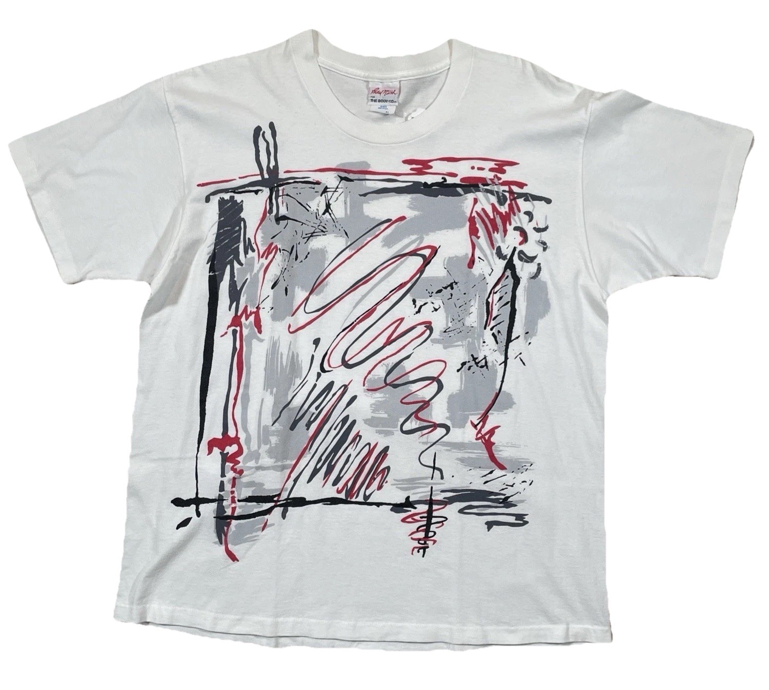Art Vintage 80s Rachel McLish Shirt XL Single Stitch Abstract The Body Co USA