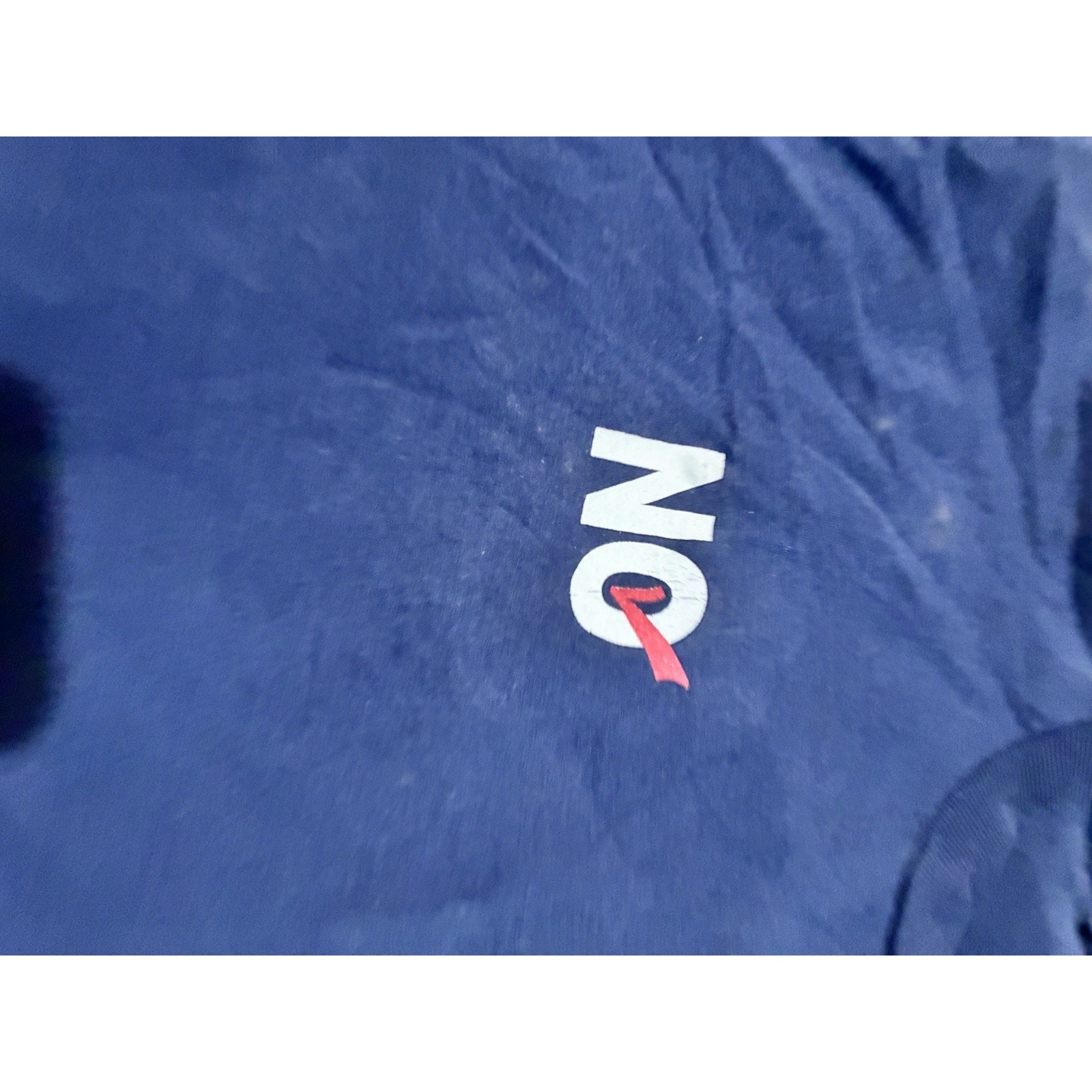 Vintage Political “NO” Checkmark Navy Pocket Tee No Tag 23.5” Chest