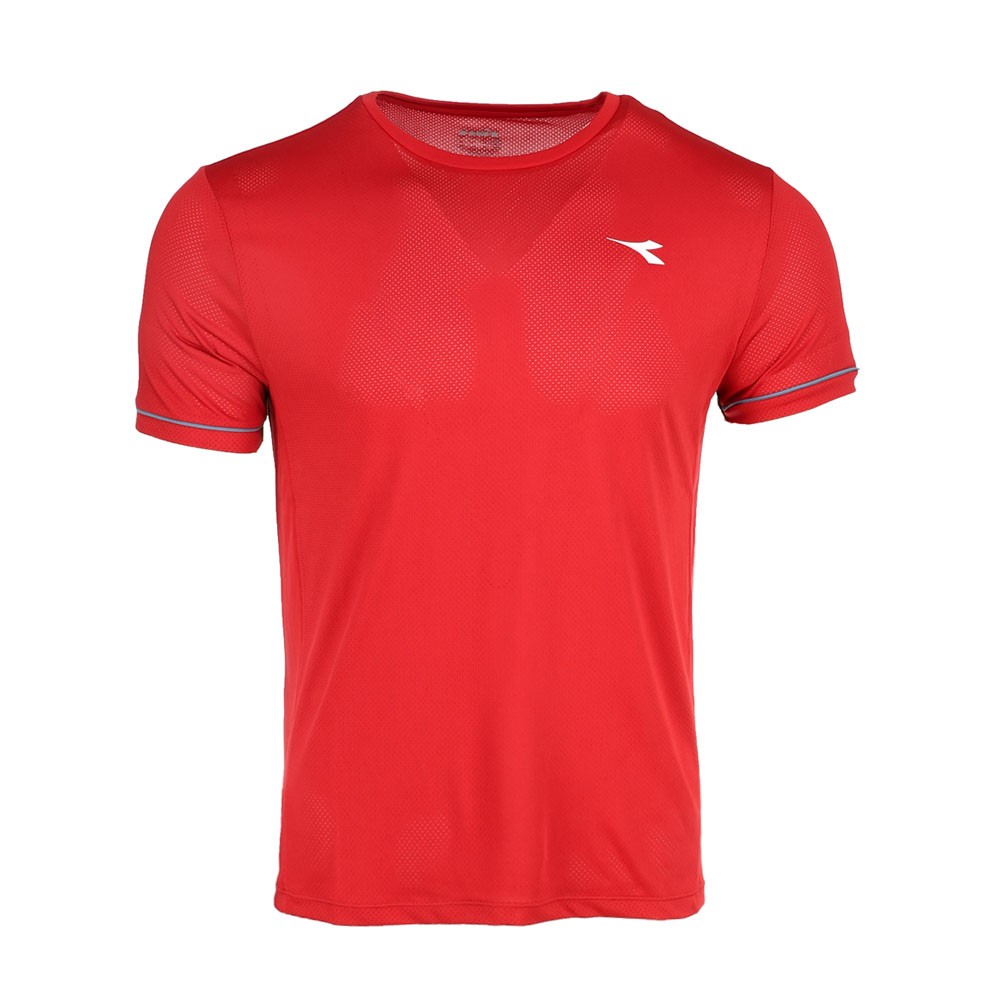 diadora Tennis Crew Neck Short Sleeve Athletic T-Shirt Mens Red Casual Tops 1802