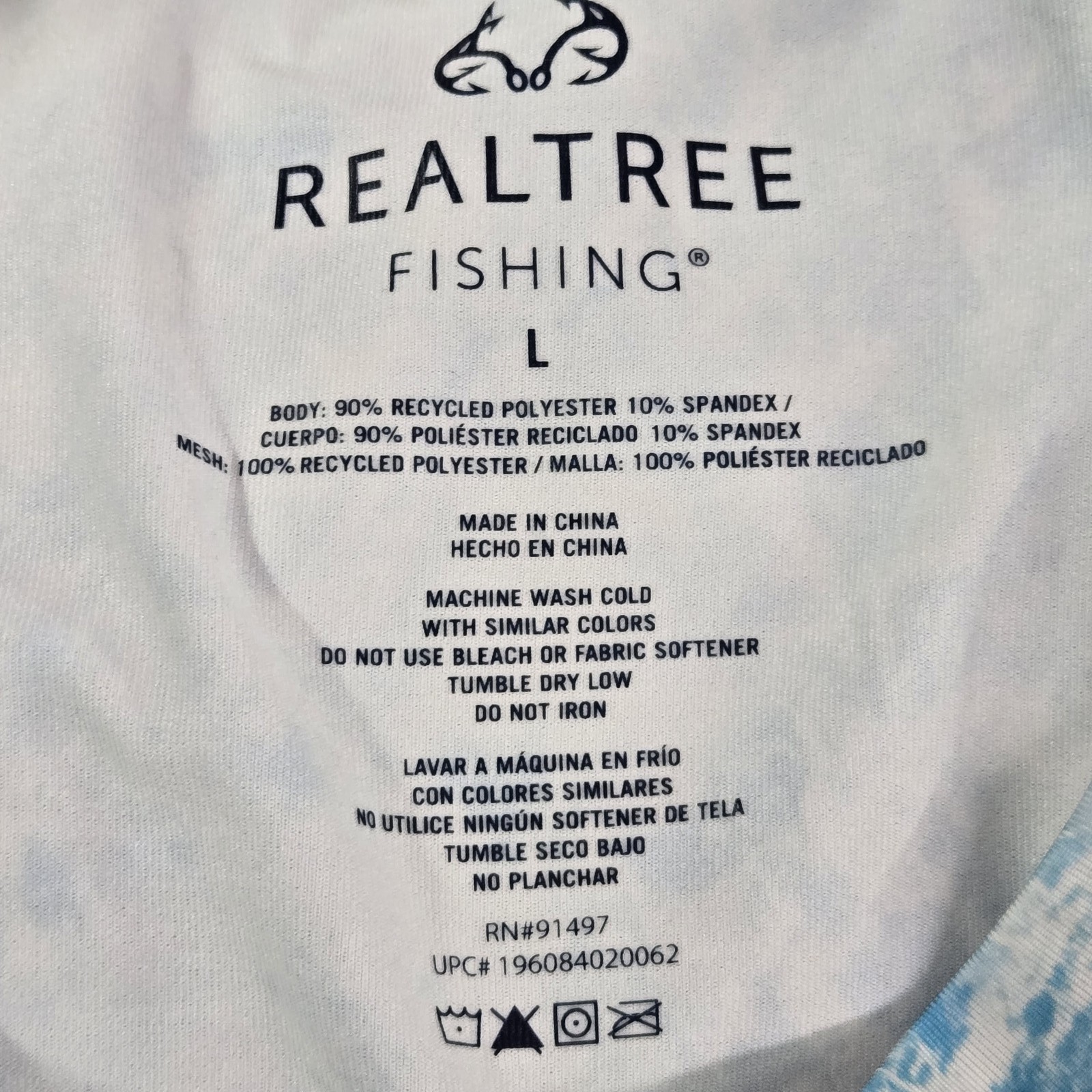 Realtree Men Shirt L Blue Geometric Gulf Stream Performance Fishing NWT