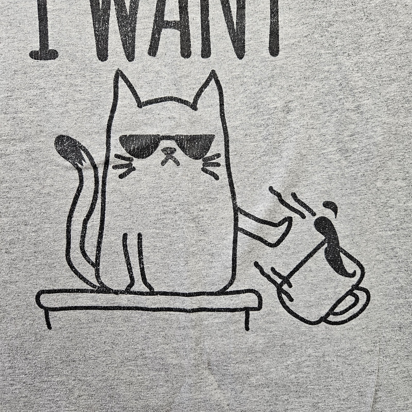 DOM Funny Cat T Shirt I Do What I Want Medium Cotton Blend