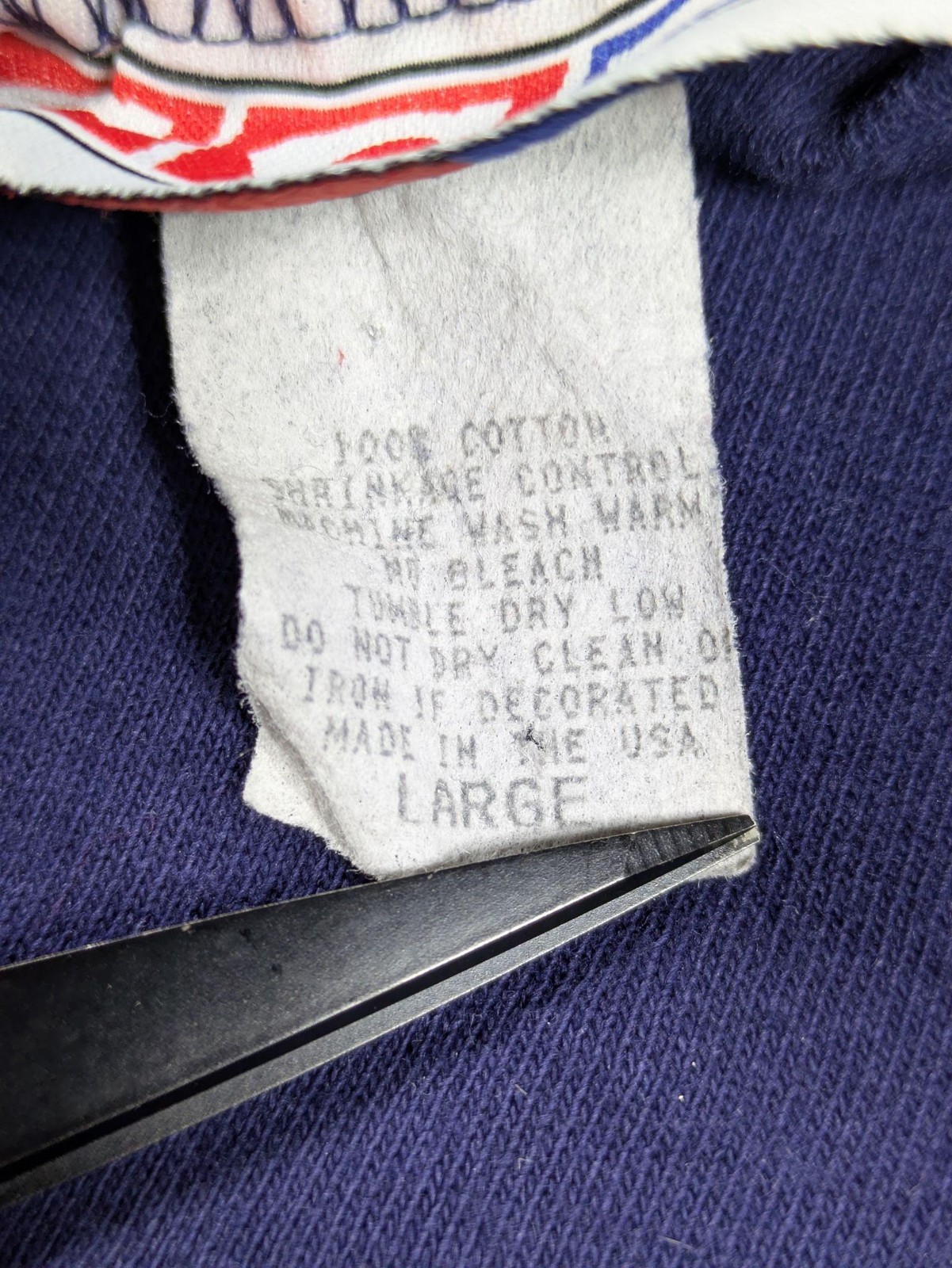 Vintage CCM Shirt Mens Large Blue Mock Neck Long Sleeve Hockey Made USA Cotton