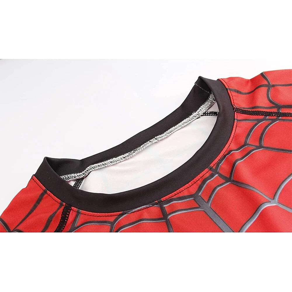 Men&rsquo;s T-shirts Spider Superhero Compression Tights Short Sleeve Tops Tee Gym