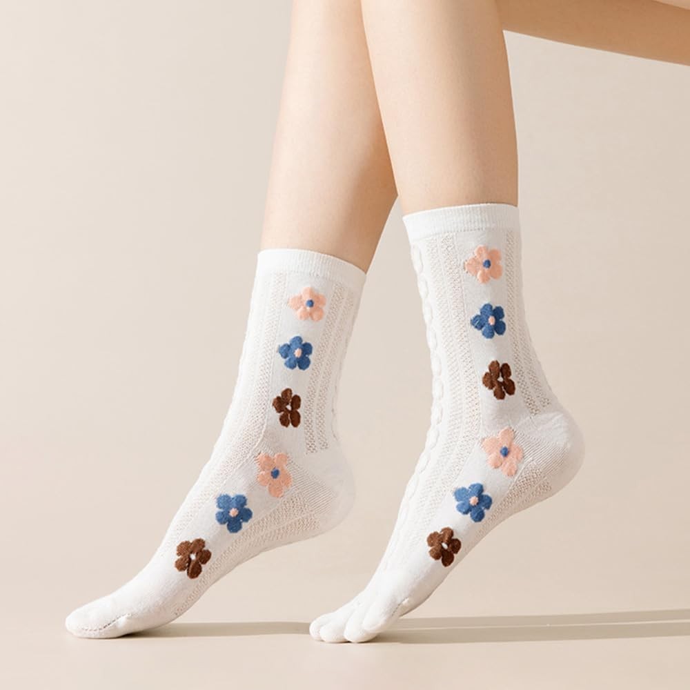 Womens Toe Socks Five Fingers Cute Colorful Ankle Athletic Running Separated