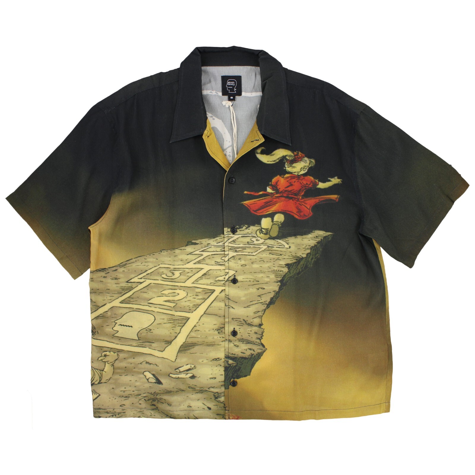 Brain Dead Men&rsquo;s Button Up Shirt Korn Follow the Leader Graphic Design Collared